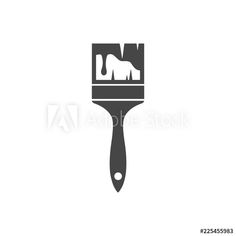 a paint brush with the image of an elephant on it's head, black and white