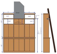 an image of a woodworking project with measurements for the top and bottom paneling