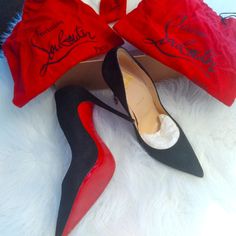 Black (So Kate 120 Veau Velours) Christian Louboutin "Red Bottom" Shoes Size: 38 (United States Size 6 To 6.5) Heel Height: 4" Red Bottom Heels, Red Bottom Shoes, Red Louboutin, So Kate, Red Bottom, Red Bottoms, Louboutin Shoes, Christian Louboutin Shoes, Shoes Women Heels