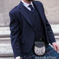 Men's Scottish Navy Blue Wool Argyle Kilt Jacket With 5 Button Vest 17th Century Argyle Wedding Jacket | Chest Size 34" to 54" Inches. Matching wooden style buttons. Fully lined with satin. 3 pockets at front. 2 internal pockets. 2 pocket waistcoat. Waistcoat is also fully lined and has 5 matching buttons. COMPLETE CUSTOMISE JACKET: Kilt Fit is the Ultimate Scottish Clothing and Accessories Shop that offer an Extensive Range of High-Quality Costume Made Outfits. We offer the ultimate customizati Navy Blazer With Suit Collar For Wedding, Tailored Wedding Blazer With Buttons, Classic Wedding Suits With Button Closure, Classic Single-breasted Wedding Outerwear, Winter Wedding Suits With Pockets, Fall Wedding Outerwear With Pockets, Single Breasted Outerwear With Suit Collar For Wedding, Single-breasted Suit Collar Outerwear For Wedding, Single Breasted Suit Collar Wedding Outerwear