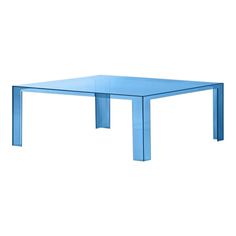 a blue table on a white background