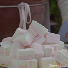 marshmallows are piled on top of each other