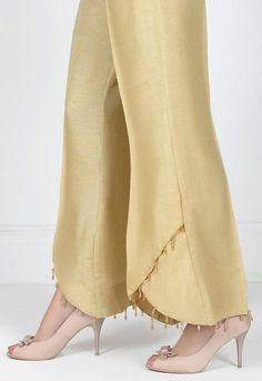 This package contains one piece of trouser only which is specially made for our customers in the rquired sizes. Fabric : Top fabric :raw silk Lining :cotton Plazo Designs, Women Trousers Design, Womens Pants Design, Nikkah Dress, Salwar Designs, Design Moda, Pakistani Dresses Casual, Salwar Kamiz, Kurti Neck Designs