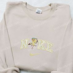 Nico Bird x Nike Embroidered Shirt, Rio Cartoon Embroidered Hoodie, Nike Inspired Embroidered Sweatshirt Nike Cartoon, Nike Inspired, Embroidered Apparel, Best Family Gifts, Mike Wazowski, Shirt Nike, Daisy Duck, Hoodie Material, Custom Nikes