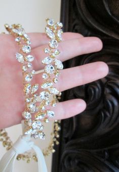 Bridal belt sash Skinny bridal belt sash Crystal wedding | Etsy Gold Crystal Bridal Necklace With Rhinestones, Elegant Gold Crystal Bridal Accessories, Dazzling Gold Bridal Necklace With Rhinestones, Glamorous Gold Bridal Necklace With Sparkling Details, Glamorous Gold Sparkling Bridal Necklace, Elegant Gold Bridal Necklace With Crystals, Champagne Rhinestones Wedding Jewelry, Crystal Bridal Belt For Party, Elegant Crystal Bridal Belt For Formal Occasions