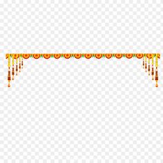 an orange and yellow border with tassels on the edge, hd png