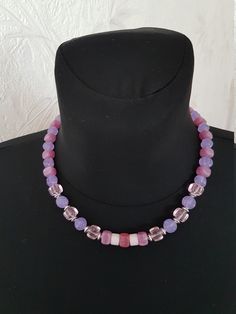 Necklace violet / purple  pink of beads of different forms: cube, round, cylinder; pink transparent beads,  metal parts, present for her, present for women Length 46 cm (18.11 inches).  It can be extended up to 7 cm (2.76 inches). Necklace is ready to ship. It is made in a pet-free and smoke-free home environment. Please note that due to differences in the settings of the monitor, color or shade of the item may slightly vary. Your purchase will be sent within 1 to 2 days after receipt of payment Pink Glass Beaded Necklaces For Gift, Pink Glass Necklace With Colorful Beads, Pink Glass Beaded Necklace For Gift, Purple Czech Glass Beaded Necklaces, Purple Czech Glass Necklaces With Colorful Beads, Pink Czech Glass Necklaces With Colorful Beads, Purple Czech Glass Necklace With Colorful Beads, Purple Glass Beaded Necklaces With Round Beads, Pink Glass Beaded Necklaces