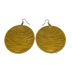 These beautiful colorful, round and light weight wire earrings are handmade by women artisans in South Africa using sustainable recycled telephone wire.Dimensions: 2.25" Wide