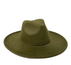 ATLANTA® - WIDE BRIM FEDORA - OLIVE Introducing our new Atlanta® line of fedoras, which feature a highly requested extra-large brim compared to the traditional fedora style. Handcrafted from a blend of wool and polyester materials Adjustable inner-headband to ensure the proper fit Features a larger 3.75" brim Available in sizes: Medium 56-58cm and Large 58-60cm. FREE shipping on every order Packaged with care - unlike the competitors, our hats are shipped in an innovative inflated package to eli Western Style Solid Fedora For Spring, Fall Wide Brim Panama Hat, Spring Western Fedora, Green Brimmed Fedora For Fall, Green Flat Brim Felt Hat For Fall, Green Brimmed Felt Hat For Fall, Green Wide Brim Felt Hat, Green Curved Brim Felt Hat For Fall, Classic Green Felt Hat For Fall