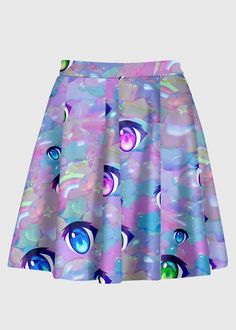 Indulge in the whimsical world of kawaii fashion with our Anime Eyes Decora Kei Skirt—a delightful expression of decora kei aesthetics. This skater skirt isn't just an outfit; it's a canvas of anime eyes, stars, and rainbow charms, creating a perfect blend for a pastel kawaiicore ensemble. 👀 Anime-Inspired Bliss: A Visual Feast of Anime Eyes Dive into a visual feast of anime eyes with this skirt, capturing the essence of playful decora kei aesthetics. Each glance reveals a world of kawaii charm, making it a must-have for those who adore the expressive and enchanting world of anime. ✨ Whimsy in Fabric: Polyester-Spandex Magic Crafted from a magical blend of polyester and spandex, this skirt is a journey into whimsy. The fabric swirls and twirls with your every move, creating an enchanting Harajuku Pink Mini Skort, Harajuku Style Pink Mini Skort, Pink Harajuku Mini Skort, Harajuku Style Pink Skirt For Summer, Kawaii Pink Skirt For Summer, Harajuku Style Mini Skirt For Spring, Spring Harajuku Mini Skirt, Kawaii Summer Skirt Bottoms, Kawaii Fitted Mini Skirt For Summer