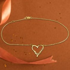 Open Heart My Heart is Yours Anklet in Gold or Rose Gold Plated Sterling Silver Size: one size. Color: Yellow. Gender: female. Age Group: adult. Elegant Heart Charm Anklets For Valentine's Day, Elegant Heart-shaped Anklets For Valentine's Day, Adjustable Heart-shaped Anklets For Valentine's Day, Elegant Wedding Anklets For Valentine's Day, Elegant Wedding Anklets, Heart-shaped Anklets For Valentine's Day, Heart-shaped Name Bracelet For Valentine's Day, Elegant Name Heart Bracelet For Valentine's Day, Valentine's Day Yellow Gold Name Bracelet