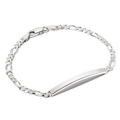 925 STERLING SILVER 7.8" LADIES IDENTITY DIAMOND CUT FIGARO LINK BRACELET ENGRAVING OPTION ON FRONT OF ID BABY SCRIPT TRAJAN PRO OR VANESSA AS SHOWN PLEASE REQUEST IN OPTIONAL BOX PROVIDED LENGTH OF BRACELET 7.8" INCH ( 19.0 CM ) WIDTH OF LINK 3.8MM AVERAGE WEIGHT 6.8 GRAMS DIMENSIONS OF IDENTITY PLATE 3.8MM X 40MM IMPORTED BY CHAIN REACTION JEWELLERS STAMPED 925 FOR STERLING SILVER PRESENTED IN JEWELLERY GIFT BOX PLU 907310 https://www.etsy.com/shop/ChainReactionUK Classic Engraved Charm Bracelet For Formal Occasions, Classic Silver Engraved Bracelets, Classic Engraved Silver Bracelets, Classic Engraved White Gold Chain Bracelet, Classic Sterling Silver Engraved Bracelet, Classic Engraved Sterling Silver Bracelets, Classic Engraved Sterling Silver Charm Bracelet, Classic Sterling Silver Engraved Chain Bracelet, Classic Engraved Sterling Silver Chain Bracelet