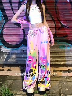 This price is for a pair of pants only, others are not included.   	 		 			Size 			S 			M 			L 			XL 		 		 			Full Length 			102 			103 			104 			105 		 		 			Waist 			66 			70 			74 			78 		 		 			Hips 			94 			98 			102 			106 		 		 			Thigh 			61 			63 			65 			67 Summer Graphic Print Pants For Streetwear, Hip Hop Style Graphic Print Bottoms For Summer, Hip Hop Graphic Print Bottoms For Spring, Hip Hop Graphic Print Bottoms For Summer, Spring Hip Hop Graphic Print Bottoms, Graphic Print Hip Hop Bottoms For Summer, Hip Hop Bottoms With Graphic Print For Spring, Pink Baggy Hip Hop Pants, Baggy Pink Hip Hop Pants