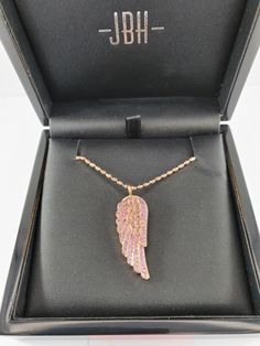 Up for sale is a Jason of Beverly Hills 14k Rose Gold Pink Sapphire Baby Angel Wing Pendant w/ Chain. The necklace weighs 19.2 grams. The price is thousands under retail.  Jason of Beverly Hills created the rings given to the Lakers for their championship 2019-2020. Thanks for looking!  Feel free to email us with any questions about this item. The item in the pictures is the item you get. -------------------------------------------------------------------------------------------------------------------------About Us: We are a well-known and well-respected pawnshop in Hollywood in business since 1964. Look up Elliott Salter on youtube to check us out for yourself. Voted "Best Pawnshop in Los Angeles" by  LA Magazine SHIPPING INFORMATION: This item goes out with USPS Priority Mail, which mea Baby Angel Wings, Angel Wing Pendant, Rose Gold Pink, Baby Angel, Fine Jewellery Necklace, Pink Sapphire, Beverly Hills, Priority Mail, Jewelry Necklace Pendant