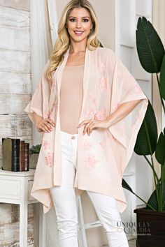 Transport your style to faraway lands with our Nara Cherry Blossom Kimono Scarf! Sheer and lightweight, the intricate embroidery brings it up three notches in luxury and sophistication. Wide sleeves and side slits. Can be worn as a shawl, a scarf, or as a swim-cover up! 100% Polyester Hand Wash Cold, Do Not Bleach, Hang Dry Imported Cherry Blossom Kimono, Kimono Scarf, Justin Taylor, Embroidered Kimono, Intricate Embroidery, Swim Cover, Elegant Floral, Wide Sleeves, Nara