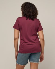 A semi-fitted v-neck tee for casual styling. Made with our favorite 78/22 blend for extra durability and easy care. Sizing tip: The Morgan V-neck Tee is regular fit. Not too snug or too loose. Has a little extra ease to skim over the body. Buy 2+ and save up to 14%. Classic V-neck Relaxed Fit T-shirt, Casual Everyday Cotton V-neck Top, Classic V-neck T-shirt In Relaxed Fit, Classic V-neck T-shirt With Relaxed Fit, Relaxed Fit V-neck Graphic Tee, Solid Color V-neck Everyday T-shirt, Everyday Solid V-neck T-shirt, Solid Color V-neck T-shirt For Everyday, Cotton V-neck Graphic Tee Tops