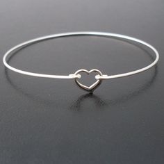 Little Heart Bangle Bracelet  Silver by FrostedWillow on Etsy, $14.95 Hypoallergenic Sterling Silver Heart Bracelet For Friendship, Dainty Adjustable Heart Bangle Bracelet, Adjustable Hypoallergenic Sterling Silver Heart Bracelet, Nickel Free Heart Charm Bracelet For Friendship, Heart Shaped Nickel Free Friendship Charm Bracelet, Nickel-free Heart Charm Bracelet For Friendship, Adjustable Sterling Silver Charm Bracelet With Heart Beads, Sterling Silver Bracelets With Heart Charm For Friendship, Dainty Adjustable Open Heart Bracelet