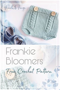 a knitted bootie with the words, free crochet pattern