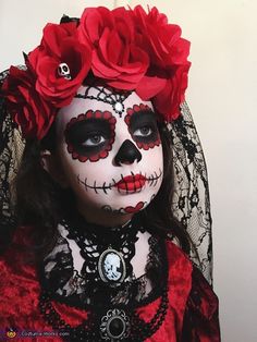 Makijaż Sugar Skull, Catrina Costume, Halloween Makeup Sugar Skull, Sugar Skull Costume, Halloween Make-up Looks, Den Mrtvých, Dead Makeup, Sugar Skull Halloween