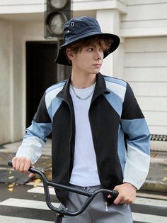 Multicolor  Collar Long Sleeve Woven Fabric  Other Embellished Non-Stretch  Teen Boys Clothing Casual Long Sleeve Patchwork Windbreaker, Casual Patchwork Track Jacket For Outdoor, Long Sleeve Track Jacket With Patchwork For Outdoor, Long Sleeve Track Jacket With Contrast Color For Outdoor, Long Sleeve Patchwork Track Jacket For Outdoor, Casual Patchwork Windbreaker For Outdoor Activities, Casual Patchwork Windbreaker For Outdoor, Casual Windbreaker With Contrast Color For Fall, Long Sleeve Patchwork Windbreaker For Outdoor Activities