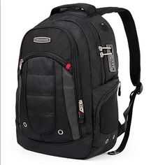 Brand New! Cross Gear Laptop Backpack With Combination Lock - Fits Laptops And Tablets Up To 15.6”! Features Anti-Theft, Airflow Back System, Organizer Pocket, Open Viewing Compartment & Organizer Compartment Pocket. Black Anti-theft Bags For Commuting, Practical Black Backpack With Zipper Pocket, Black Practical Backpack With Zipper Pocket, Durable Black Backpack For Everyday Use, Multifunctional Black Bag For Back To School, Multifunctional Black Bags For Back To School, Durable Everyday Black Backpack, Durable Black Everyday Backpack, Durable Black Rectangular Backpack