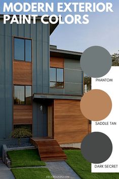 an exterior paint color scheme with the words modern exterior paint colors