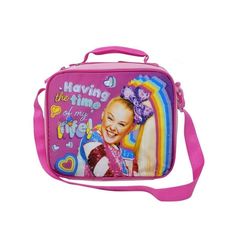 JoJo Knows what it's like to have the time of her life! Make sure you also have a great time during lunch with your favorite new lunch bag, > Girls JoJo Siwa Insulated Lunch Bag Rainbow Hearts Having The Time Of My Life!. > Featuring graphic of JoJo Siwa smiling . Text Reads "Having The Time Of My Life!" alongside a background of bows, rainbows, and hearts. > Includes main insulated compartment with zipper. > The spacious interior keeps food, snacks, and fruits fresh and secure. > Easy carry wit Cute Pink Lunch Box For Back To School, Cute Pink Lunch Bag, Cute Pink Lunch Bag For Back To School, Playful Pink Lunch Bag For Back To School, Cute Lunch Bag For School Year End, Cute Lunch Box For End Of School Year, Cute Multicolor Lunch Bag For Playtime, Cute Multicolor Lunch Bag For Back To School, Playful Pink Lunch Box For Playtime