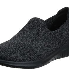 Rubber Sole Black Comfortable Synthetic Walking Shoes, Black Synthetic Slip-on Walking Shoes, Black Slip-on Synthetic Walking Shoes, Comfortable Black Synthetic Walking Shoes, Black Casual Sneakers With Textured Footbed, Casual Black Sneakers With Textured Footbed, Skechers D'lites, Skechers Shape Ups, Black Casual Shoes