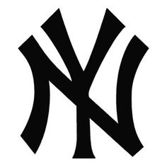 the new york yankees logo is shown in black on a white background, it appears to be an official baseball team symbol