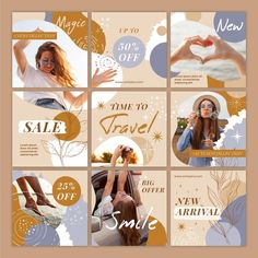 a collage of photos with the words time to travel sale and two women holding hands up