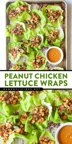 Here's a main dish featuring easy peanut chicken lettuce wraps! They're also a simple appetizer recipe that's ready in just 25 minutes. Served with a creamy peanut sauce, these Asian chicken lettuce wraps are hearty and filling yet low-carb! Easy Peanut Chicken, Asian Chicken Lettuce Wraps, Chicken Lettuce Wraps Recipe, Healthier Meals, Poultry Dishes, Cookie Rookie, Lettuce Wrap Recipes, Boiled Egg Diet Plan, Chicken Easy