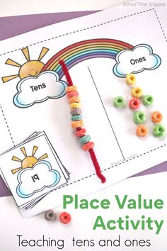 a place value activity for teaching tens and ones to read the word tens with beads