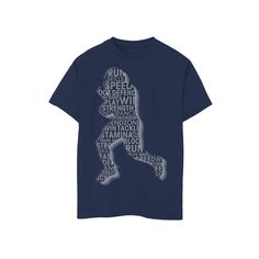 Your little MVP will tackle everyday style with this boys' football graphic tee. Your little MVP will tackle everyday style with this boys' football graphic tee. Crewneck Short sleevesFABRIC & CARE Cotton Machine wash Imported Size: X Large. Color: Navy. Gender: male. Age Group: kids. Material: Cotton Blend. Blue Graphic Print T-shirt For Football Season, Blue T-shirt With Football Season Screen Print, Blue T-shirt For Football Season, Play Maker, Boys Football, Football Graphic Tee, Football Boys, Boy Tees, Football Player