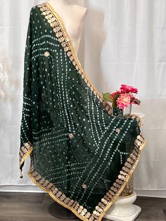 Bandhani silk dupatta indian dupattas handmade item Festive Anarkali Dupatta With Bandhani Print, Anarkali Style Bandhani Dupatta For Diwali, Green Bandhani Print Anarkali Set With Traditional Drape, Green Anarkali Set With Bandhani Print, Green Bandhani Print Chanderi Dupatta, Green Bandhani Print Dupatta For Festivals, Anarkali Art Silk Dupatta With Bandhani Print, Green Bollywood Bandhani Print Dupatta, Green Bandhani Print Salwar Kameez For Festivals