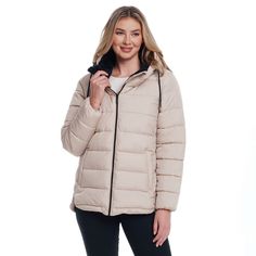 Bundle up while staying warm and chic in this cozy pile lined, hooded quilted puffer jacket from Weathercast. Click on this WOMEN'S GUIDE to find the perfect fit and more! Bundle up while staying warm and chic in this cozy pile lined, hooded quilted puffer jacket from Weathercast. Click on this WOMEN'S GUIDE to find the perfect fit and more! FEATURES High-low curved hemline Scoop design detail at bottom hemline Black sporty zippers and cord pulls Water-resistant technology Plush lined in the hoo Beige Double-lined Hood Puffer Jacket For Fall, Beige Puffer Jacket With Double-lined Hood For Fall, Beige Hooded Jacket With Detachable Hood For Cold Weather, Cozy Outerwear With Adjustable Hood, Winter White Quilted Puffer Jacket For Cold Weather, Quilted Winter White Puffer Jacket For Cold Weather, Cozy Hooded Puffer Jacket For Fall, Hooded Winter White Puffer Jacket For Cold Weather, Beige Winter Puffer Jacket With Double-lined Hood