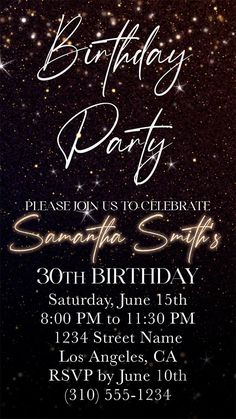 a birthday party with sparkles and stars