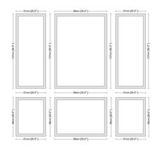 the size and width of an open window with measurements for each window, including two sides