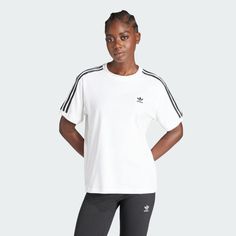 adidas Shop the 3-Stripes Tee - White at adidas.com/us! See all the styles and colors of 3-Stripes Tee - White at the official adidas online shop. Cheap Adidas Casual T-shirt, Cheap Adidas Cotton Shirt, Cheap Casual Adidas T-shirt, Cheap Adidas Women's T-shirt, Cheap Adidas T-shirt For Summer, Affordable Adidas Moisture-wicking T-shirt, Affordable Trendy Adidas T-shirt, Adidas Three Stripes Streetwear T-shirt, Sporty White Tops With Striped Sleeves