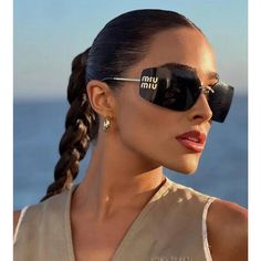 Miu Miu Sunglasses Mu 54ys Gold Dark Grey 5ak5/S0 Women Wrap Logo Lightweight Brand New In Full Packaging Size: 80/14/110 Rxable: No 100% Authentic Made In Italy Comes With Miu Miu Box, Case And Cloth Case Style Might Depend On Availability And/Or Fit. Note/ Disclosure: Face Pictures Are Included To Show How The Style Looks On Face. Please Note Many Are Taken In Different Lighting So Colors May Not Represent True. Refer To Other Pics For True Color. Also, Any Screen Adjustment, Different Screens Miu Miu Sunglasses With Gradient Lenses For Spring, Chic Miu Miu Sunglasses For Spring, Chic Miu Miu Spring Sunglasses, Miu Miu Tinted Sunglasses For Spring, Miu Miu Tinted Sunglasses, Miu Miu Sunglasses With Tinted Lenses For Spring, Modern Miu Miu Sunglasses For Evening, Designer Miu Miu Sunglasses For Summer, Miu Miu Designer Sunglasses For Summer