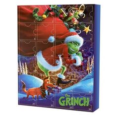 the grinch jigsaw puzzle is shown with santa's sleigh