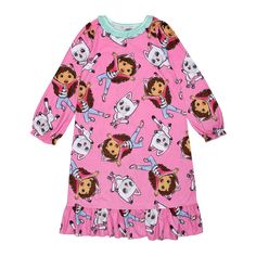 Give her jammies a refresh with this girls' Gabby's Dollhouse allover print nightgown. Click on this KIDS APPAREL & SHOES GUIDE to find the perfect fit and more! Give her jammies a refresh with this girls' Gabby's Dollhouse allover print nightgown. Click on this KIDS APPAREL & SHOES GUIDE to find the perfect fit and more! FEATURES Crewneck Long sleeves Allover Gabby's Dollhouse print Brushed micro jersey construcionFABRIC & CARE Polyester For children's safety the garments should be snug fitting Playful Pink Printed Sleepwear, Cute Printed Sleepwear For Sleepovers, Multicolor Printed Sleepwear For Sleepover, Character Print Long Sleeve Sleepwear For Pajama Party, Playful Character Print Sleepwear, Printed Long Sleeve Sleepwear For Sleepover, Long Sleeve Sleepwear With Character Print, Multicolor Printed Sleepwear, Multicolor Cartoon Print Sleepwear For Pajama Party