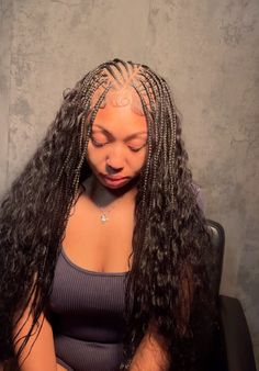 Braids In The Front Curls In The Back, Hair Styles Braids Black, Braids For Black Women Protective Styles, Boho Braid Styles, Short Box Braids Hairstyles