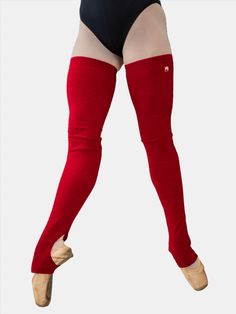 Red Long Dance Leg Warmers MP907 for Women and Men by Atelier della Danza MP Red Knee-high Winter Legwear, Flexible Footless Winter Leg Warmers, Footless Winter Leg Warmers, Winter Footless Tights, Stretch Footless Dancewear Legwear, Fitted Footless Dance Legwear, Fitted Footless Dancewear Legwear, Fitted Dancewear Bottoms For Barre, Footless Ballet Bottoms For Dance