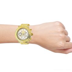 This Designer Luxurman Ladies Diamond Watch showcases 0.3 carats of genuine diamonds, and features a polished yellow gold tone stainless steel case with a yellow gold plated stainless steel band and a white mother of pearl face with three subdials. This luxurious ladies diamond watch by Luxurman houses a fine Japan-made quartz movement and is conveniently water-resistant to 30 m (110 ft). Diamond Watches Women, Gold Plated Watch, Diamond Watches For Men, Women Diamond, Mother Pearl, Diamond Watch, Stainless Steel Band, Sparkle Diamonds, Quartz Movement