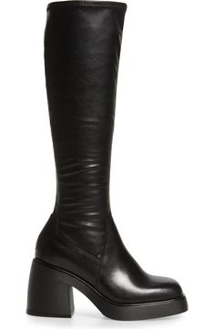 Vagabond Shoemakers Brooke Knee High Platform Boot (Women) | Nordstrom Knee-high Boots With Chunky Platform And Wide Calf, Knee-high Leather Platform Boots With Chunky Platform, Wide Calf Knee-high Platform Boots With Lug Sole, Knee-high Platform Boots With Stacked Heel, Knee-high Platform Boots With Wide Calf And Lug Sole, Leather Chunky Platform Knee-high Boots For Fall, Leather Knee-high Platform Boots, Leather Knee-high Boots With Medium Width, Fall Leather Knee-high Boots With Chunky Platform