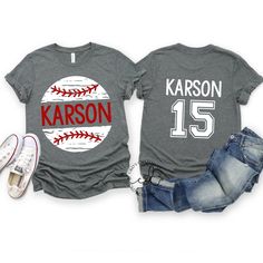 personalized baseball shirts with the name and number on them