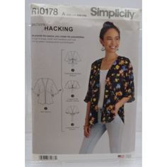 the sewing pattern for this jacket is easy to sew and has an open front