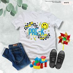 Pre-K Shirt, Skateboard Shirt, Shirt for Kids, Preschool Shirt, Hello School, First Day of School Shirt, Pre-K Student Shirt, Back to School Variations  🌟 Welcome to our shop! Before you proceed with your order, please take a moment to review all the details provided below. We want to ensure a smooth and enjoyable shopping experience for you. 🛒 Placing Your Order: 1. Read Carefully: Take your time to go through all the information provided here. 2. Customization: Our products come with predefi Blue Graphic Print T-shirt For School Events, Casual White T-shirt For School Events, White Casual Tops For School Events, Casual White Tops For School Events, White T-shirt For Daycare, White Cotton Shirt For School Events, School Spirit Graphic Print Shirt For Streetwear, Casual T-shirt For End Of School Year Events, White Graphic T-shirt For School