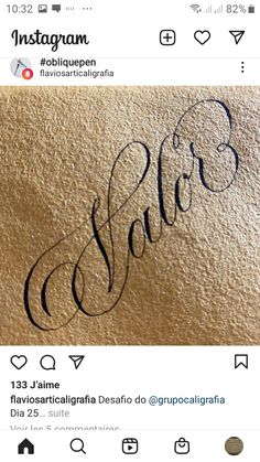 the instagram page for instagram com with an image of someone's handwritten name