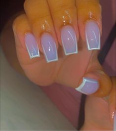 Frenchie Nails, Ombre Acrylic, Acrylic Toe Nails, Diy Acrylic Nails, Tapered Square, Girly Acrylic Nails